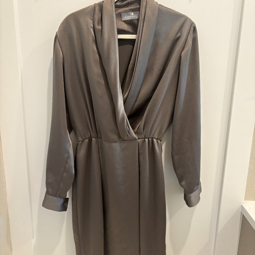 Vintage Liz Claiborne Professional Work Dress | Olive Green | Size 8 | 80s